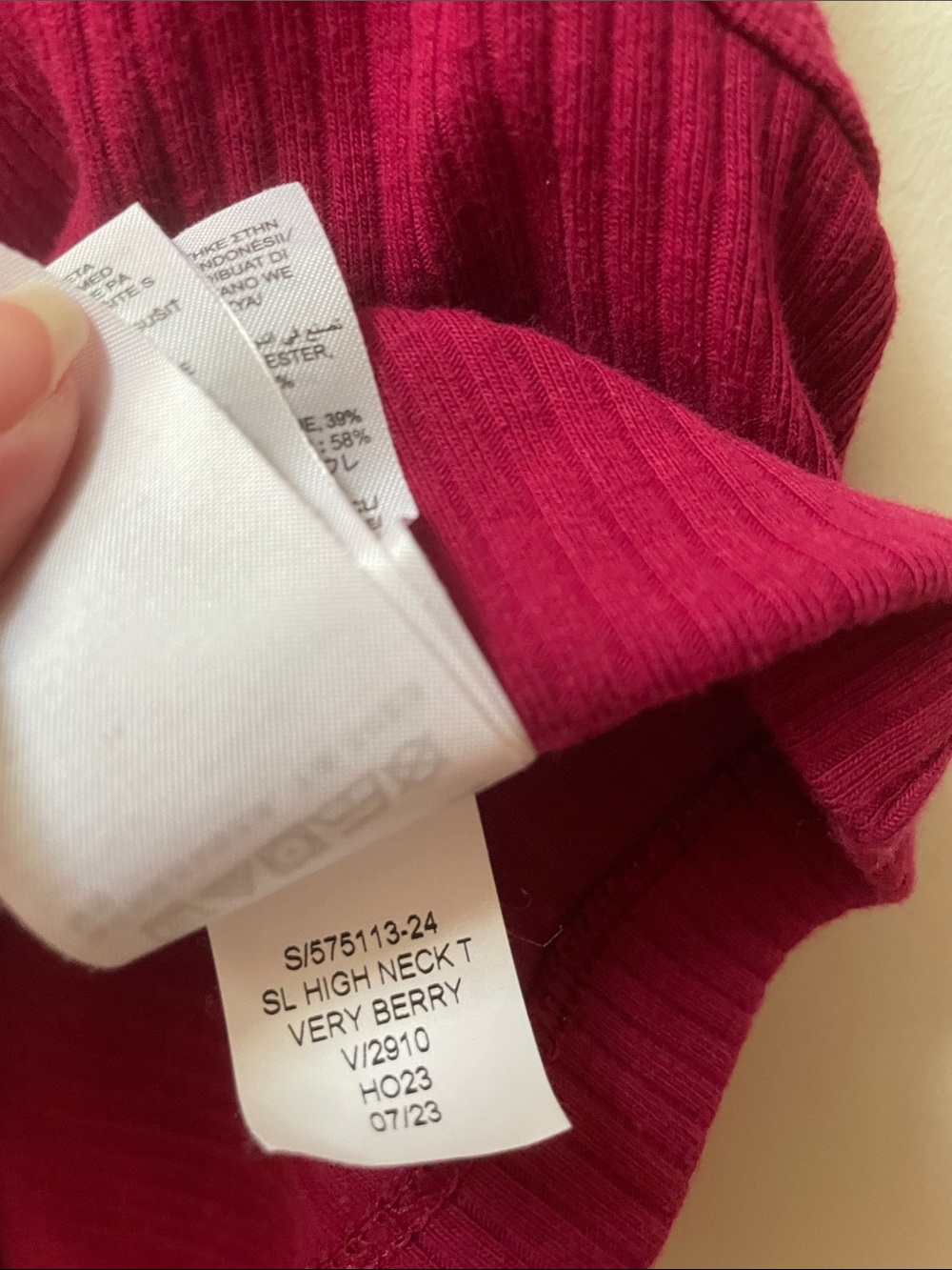 GAP High Neck Ribbed Tank Top - Very Berry - Picture 6 of 7